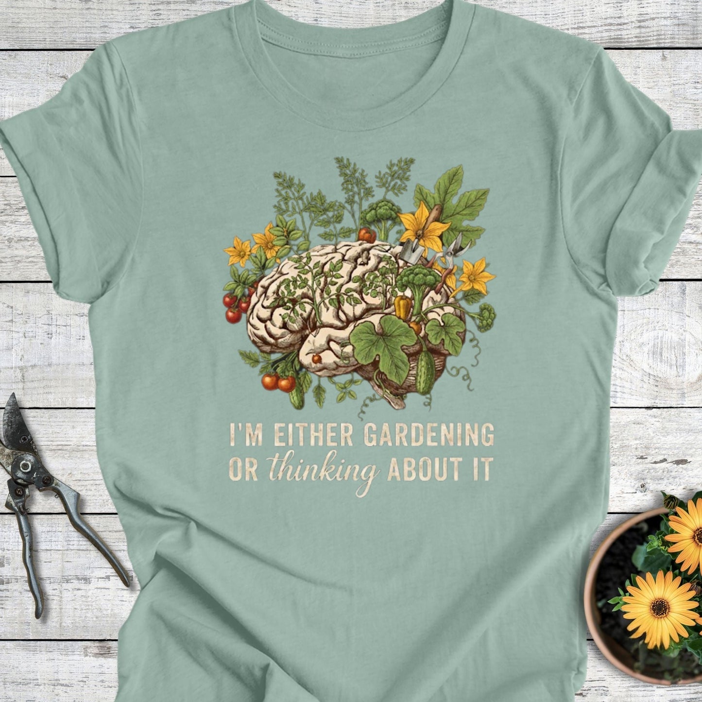 Printify T-Shirt Dusty Blue / S Thinking About It T-Shirt