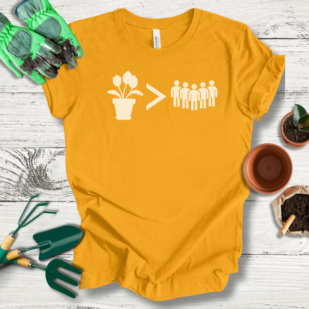 Printify T-Shirt Gold / S Plants Greater Than People