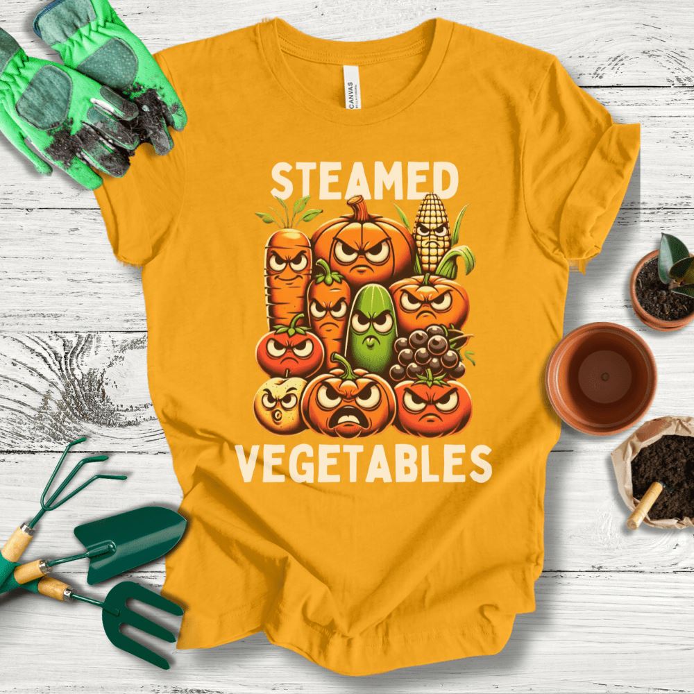 Printify T-Shirt Gold / S Steamed Vegetables