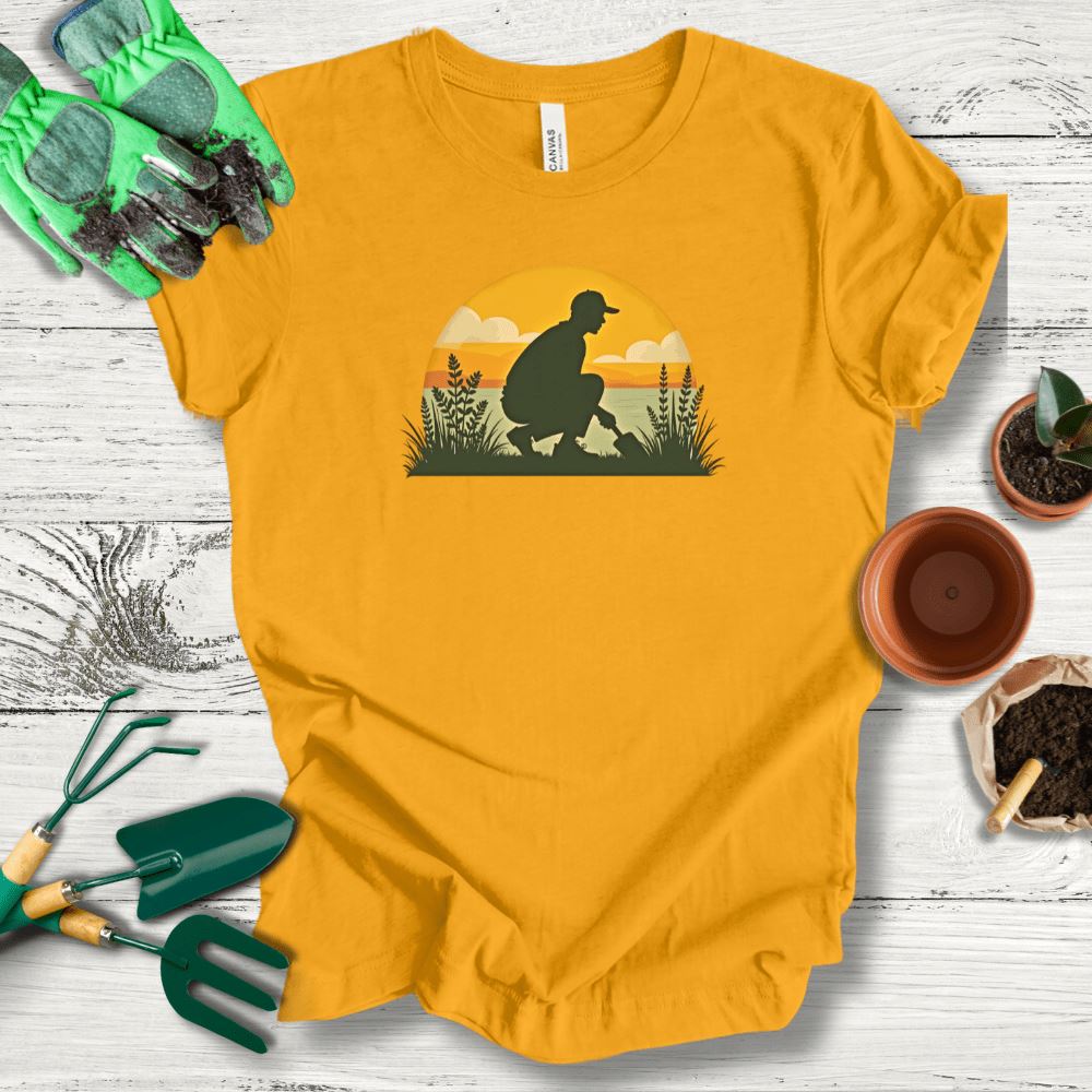 Printify T-Shirt Gold / S Thinking About Gardening