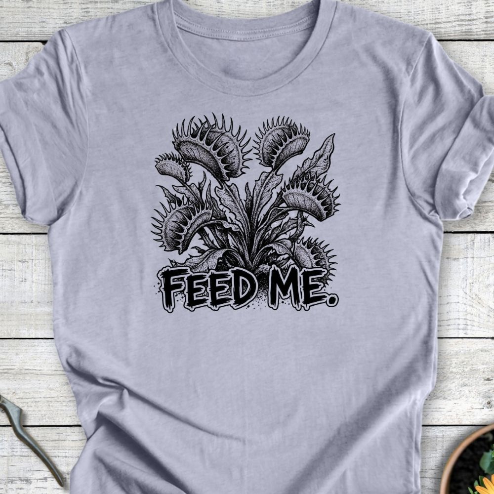 Printify T-Shirt Heather Blue / S Feed Me T-Shirt