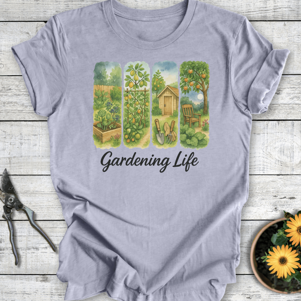 Printify T-Shirt Heather Blue / S Gardening Life