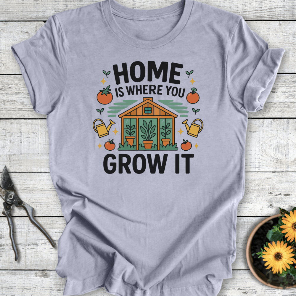 Printify T-Shirt Heather Blue / S Home Is Where You Grow It