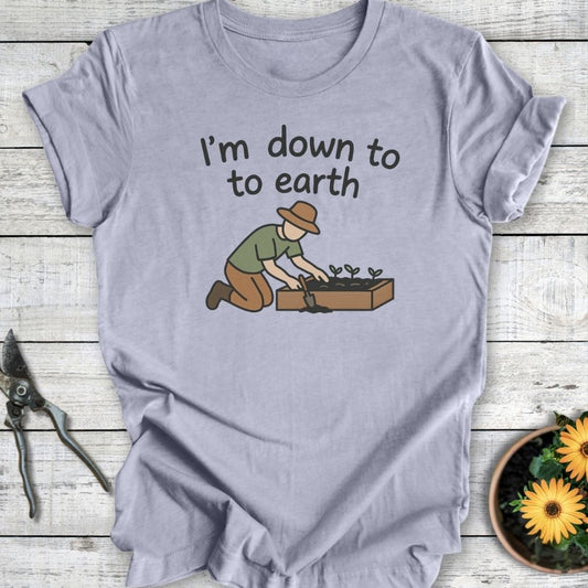 Printify T-Shirt Heather Blue / S I'm Down To Earth