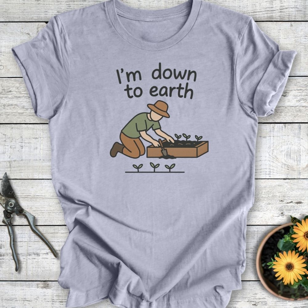 Printify T-Shirt Heather Blue / S I'm Down To Earth