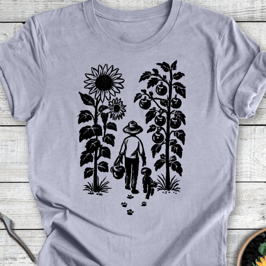 Printify T-Shirt Heather Blue / S Into the Garden...