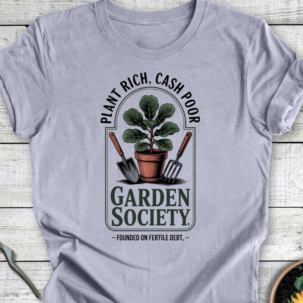 Printify T-Shirt Heather Blue / S Plant Rich, Cash Poor