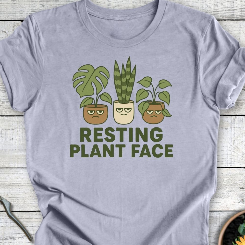 Printify T-Shirt Heather Blue / S Resting Plant Face