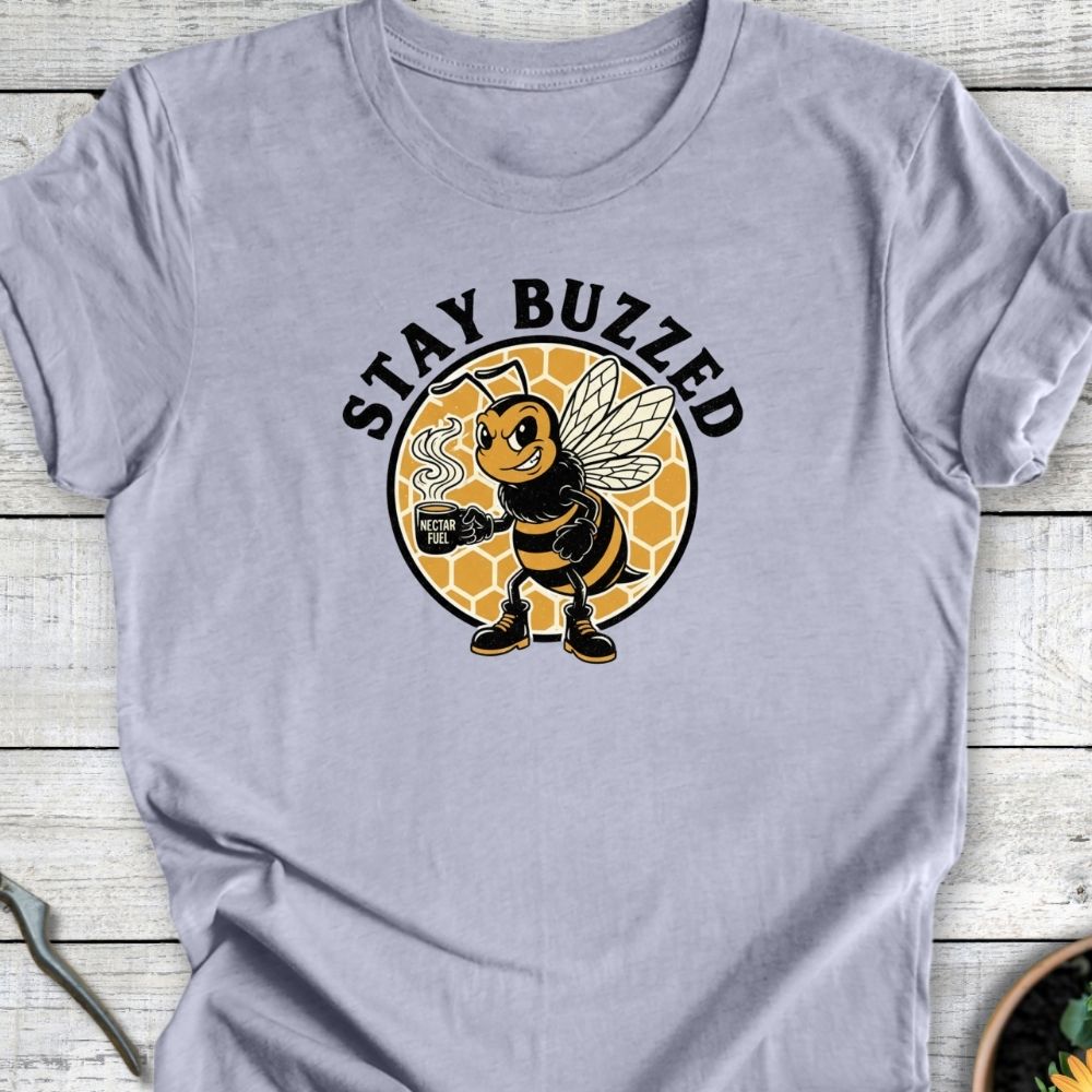 Printify T-Shirt Heather Blue / S Stay Buzzed