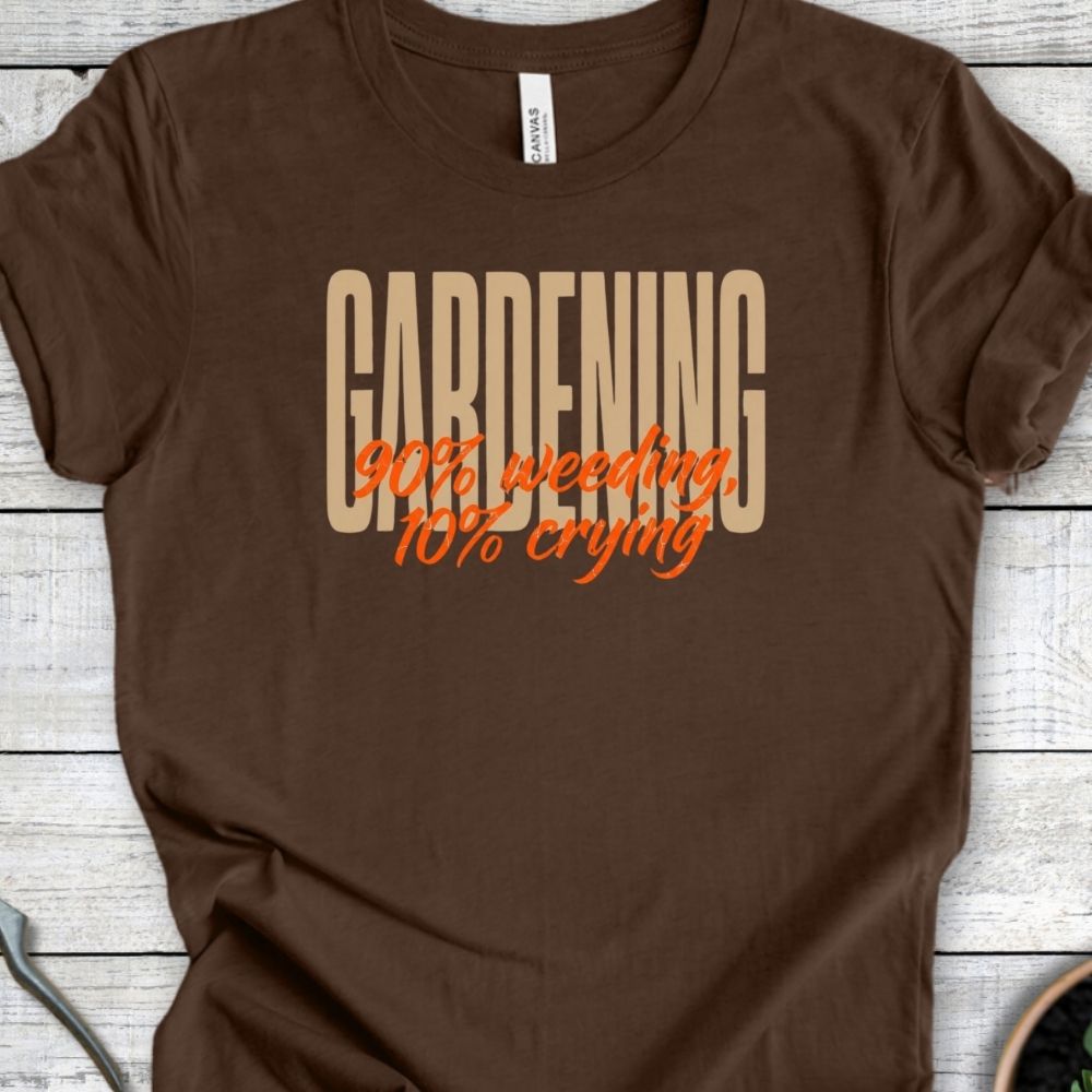 Printify T-Shirt Heather Brown / S 90% Weeding T-Shirt