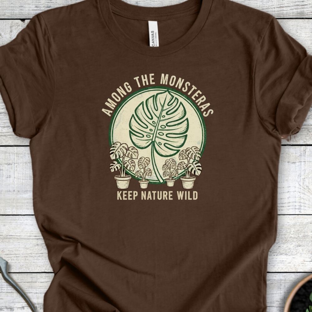 Printify T-Shirt Heather Brown / S among the monsteras T-Shirt