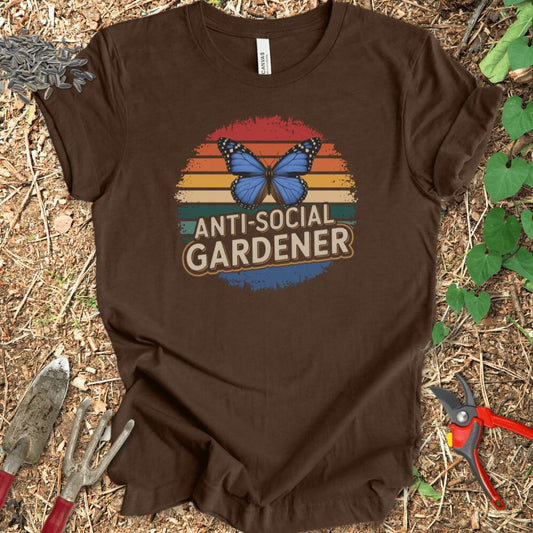 Printify T-Shirt Heather Brown / S Anti-Social Gardener