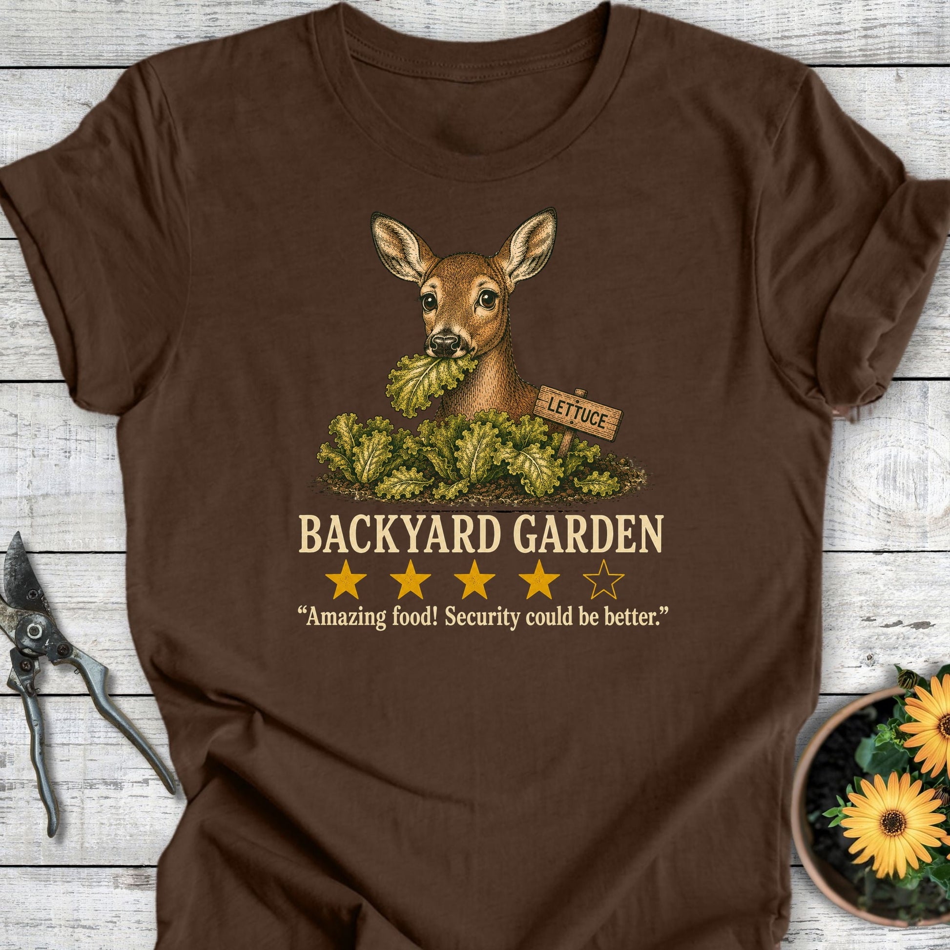 Printify T-Shirt Heather Brown / S Backyard Garden T-Shirt
