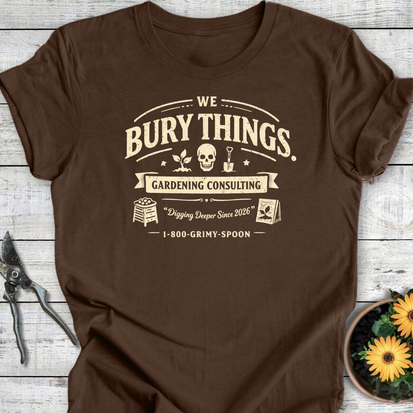 Printify T-Shirt Heather Brown / S Bury Things Co. T-Shirt