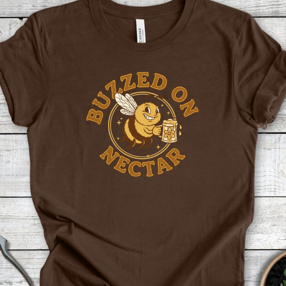 Printify T-Shirt Heather Brown / S Buzzed on Nectar