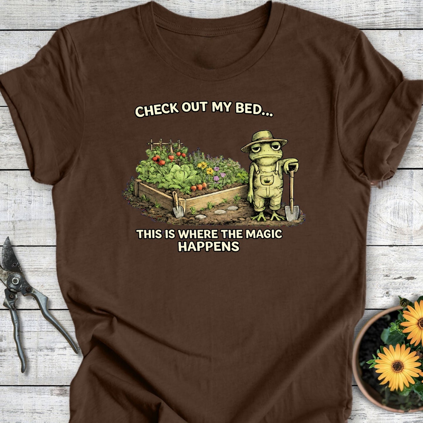 Printify T-Shirt Heather Brown / S Check Out My Bed T-Shirt