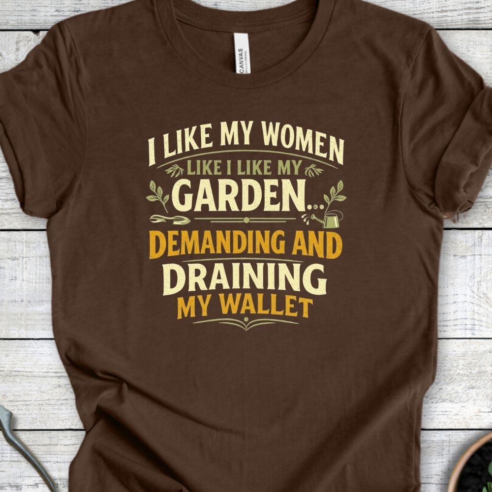 Printify T-Shirt Heather Brown / S Demanding and Draining T-Shirt