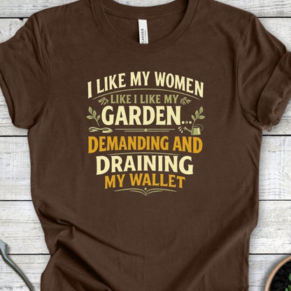 Printify T-Shirt Heather Brown / S Demanding and Draining T-Shirt