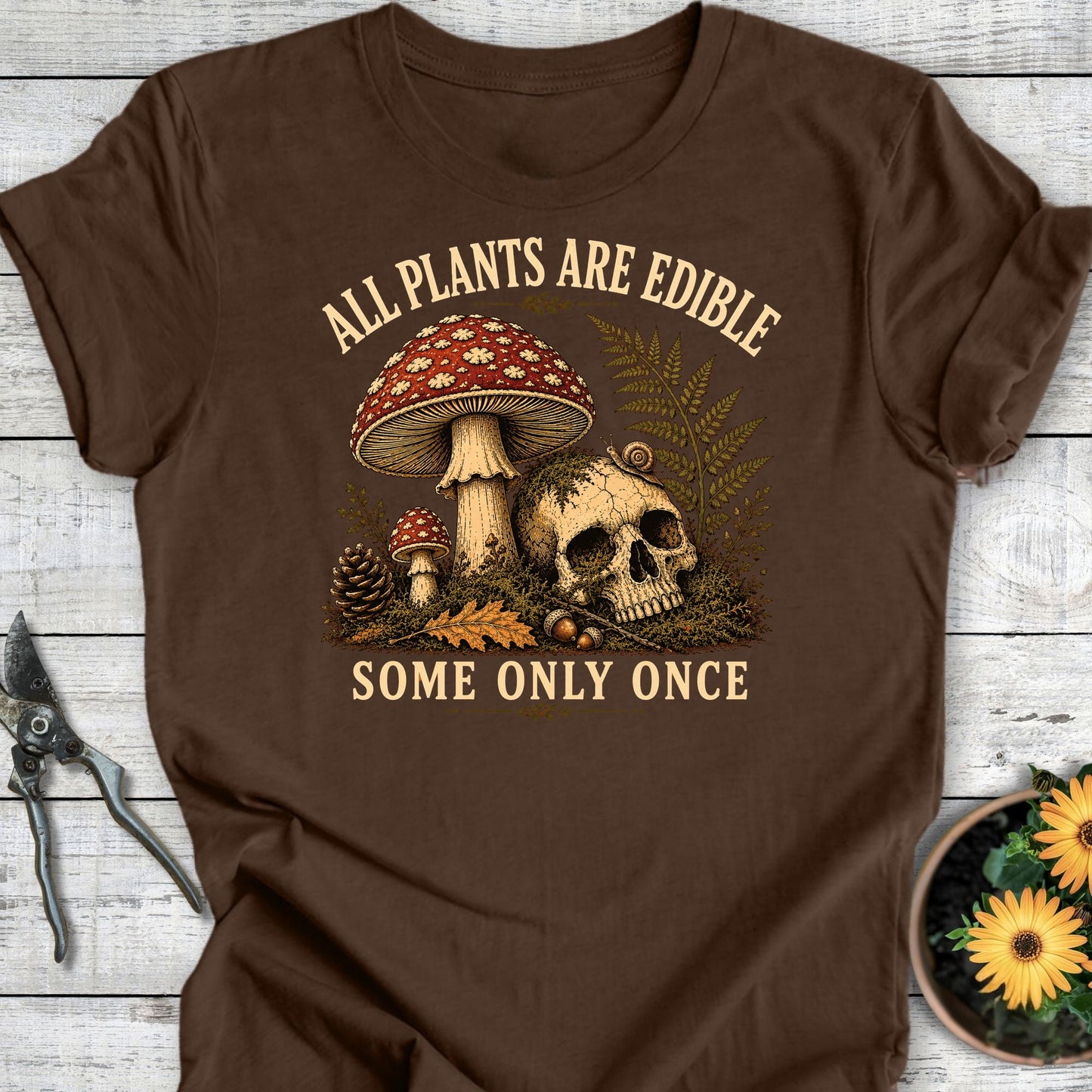 Printify T-Shirt Heather Brown / S Edible Plants T-Shirt