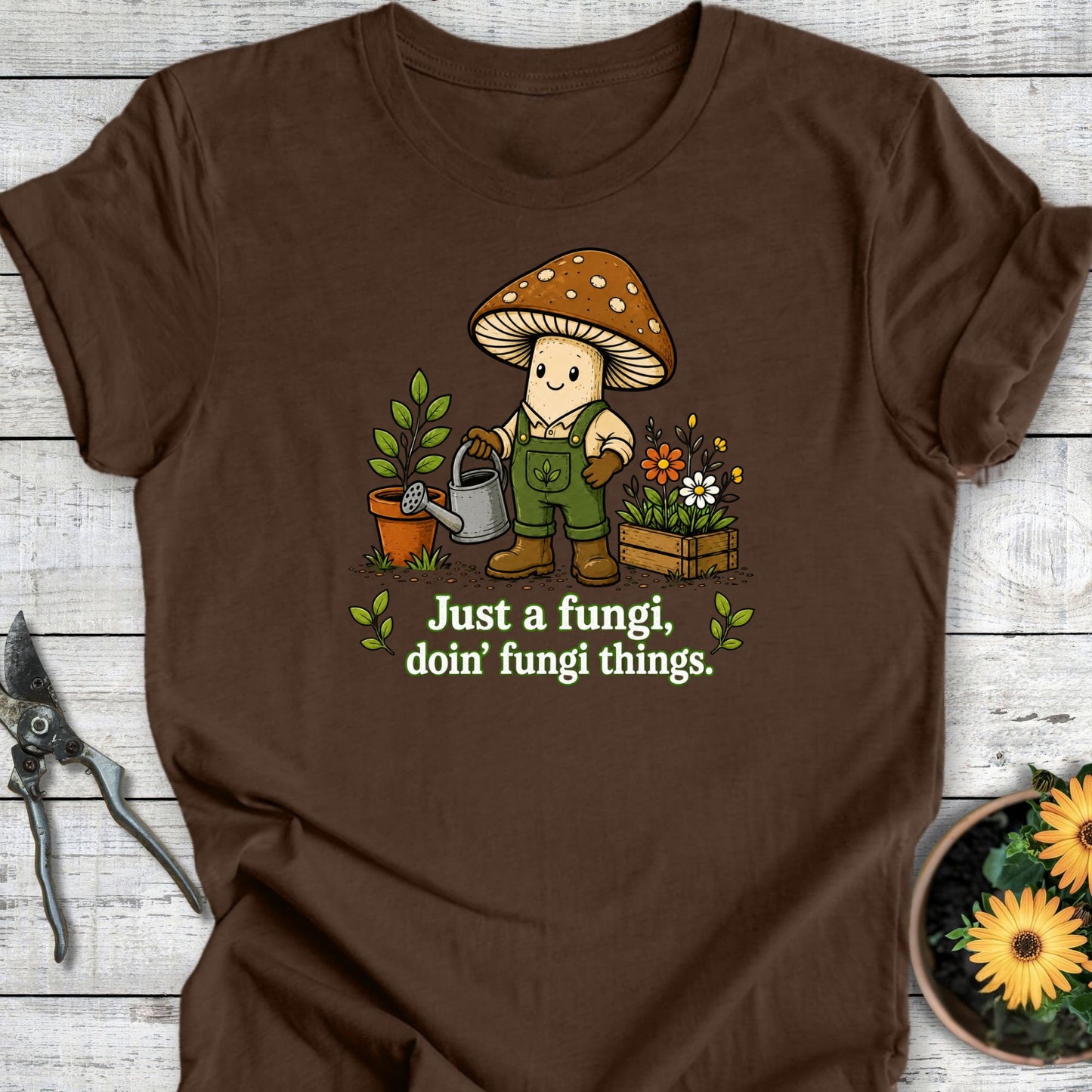 Printify T-Shirt Heather Brown / S Fungi T-Shirt