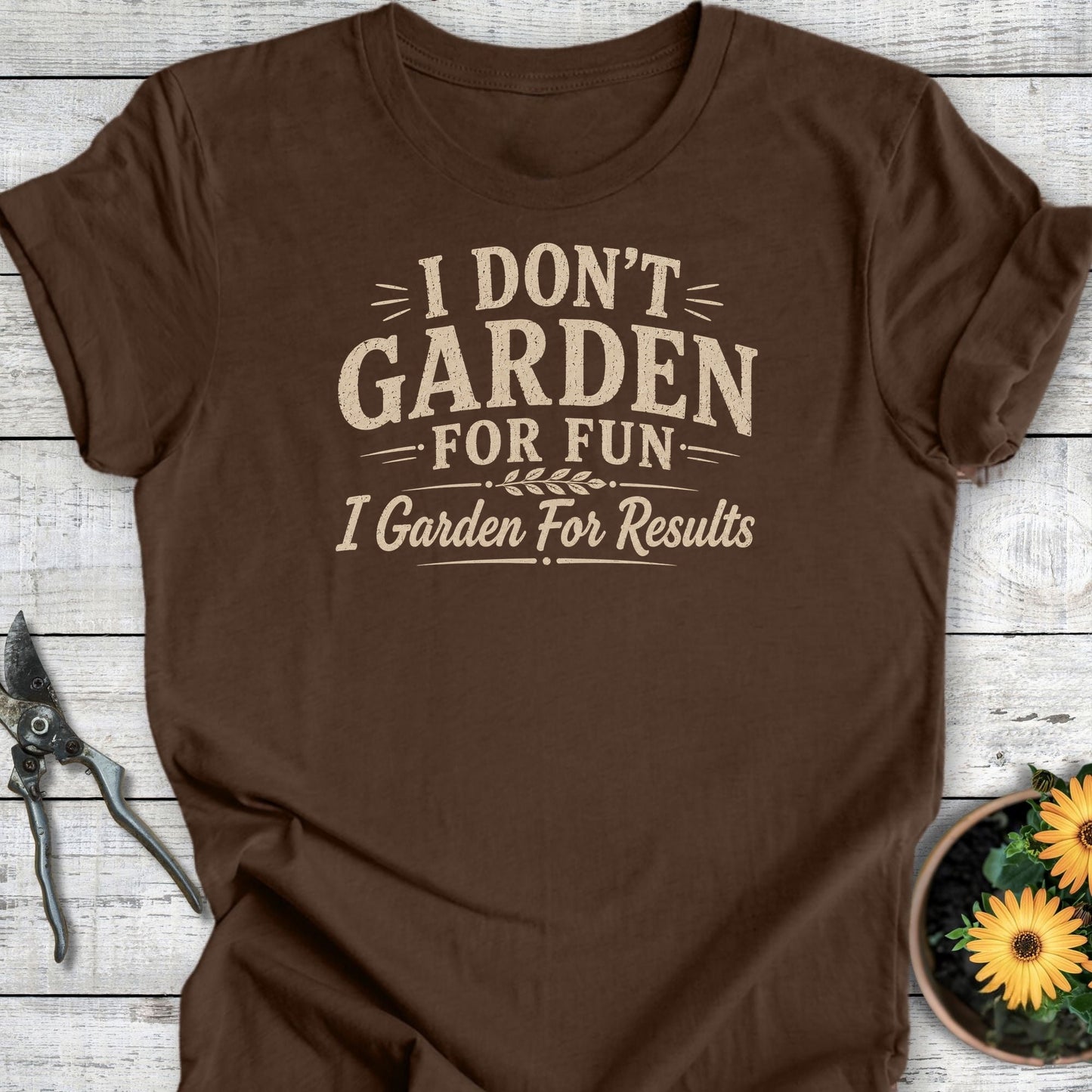 Printify T-Shirt Heather Brown / S Garden For Results T-Shirt