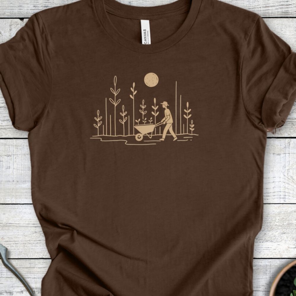 Printify T-Shirt Heather Brown / S Garden Walk T-Shirt