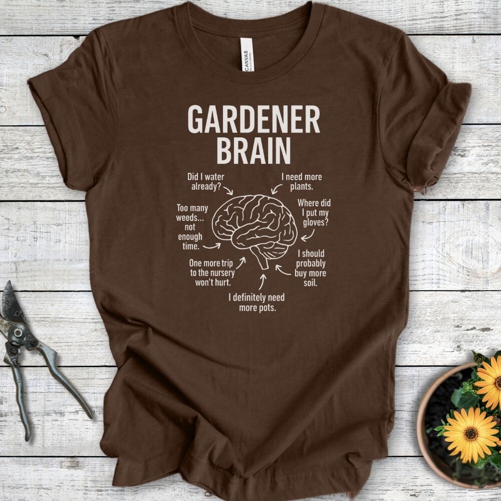 Printify T-Shirt Heather Brown / S Gardener Brain