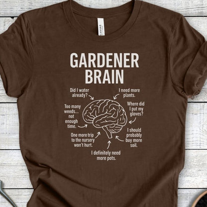 Printify T-Shirt Heather Brown / S Gardener Brain