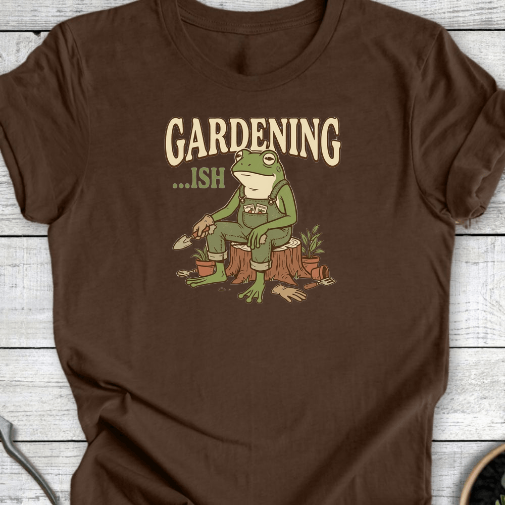 Printify T-Shirt Heather Brown / S Gardening-ish T-Shirt