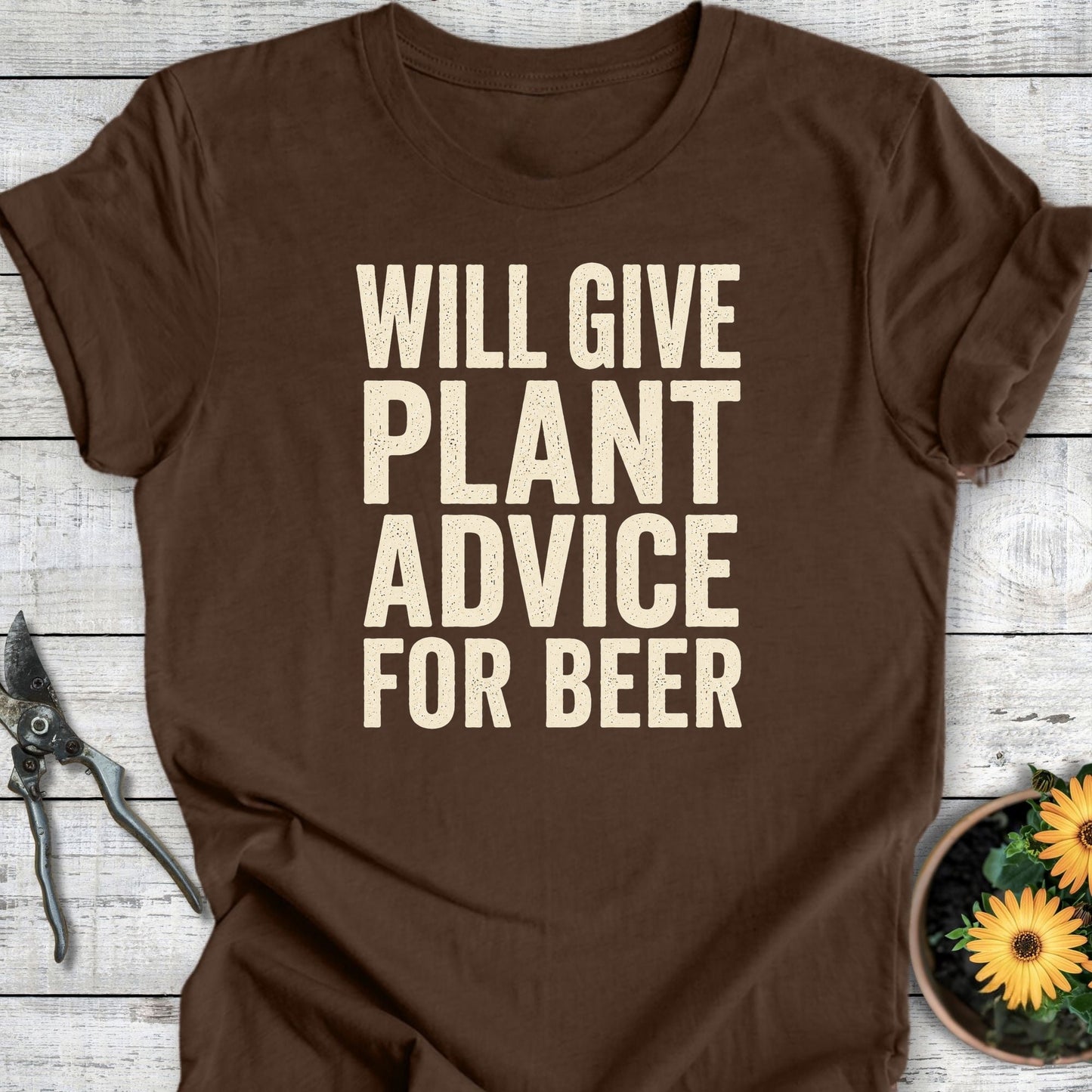 Printify T-Shirt Heather Brown / S Give Plant Advice II T-Shirt