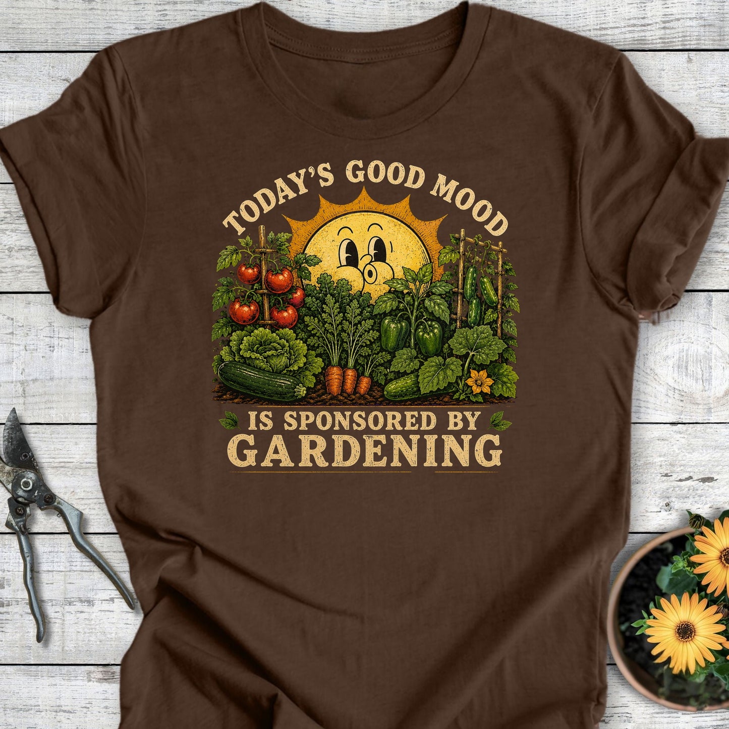 Printify T-Shirt Heather Brown / S Good Mood T-Shirt