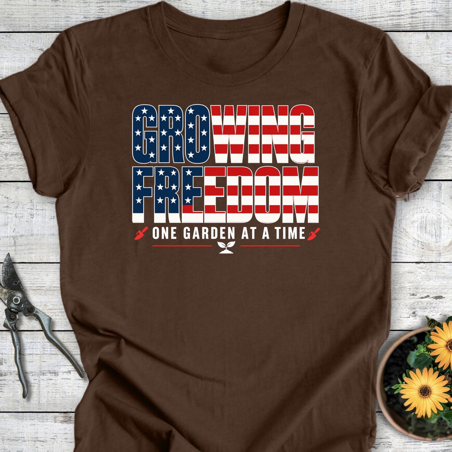 Printify T-Shirt Heather Brown / S Growing Freedom T-Shirt