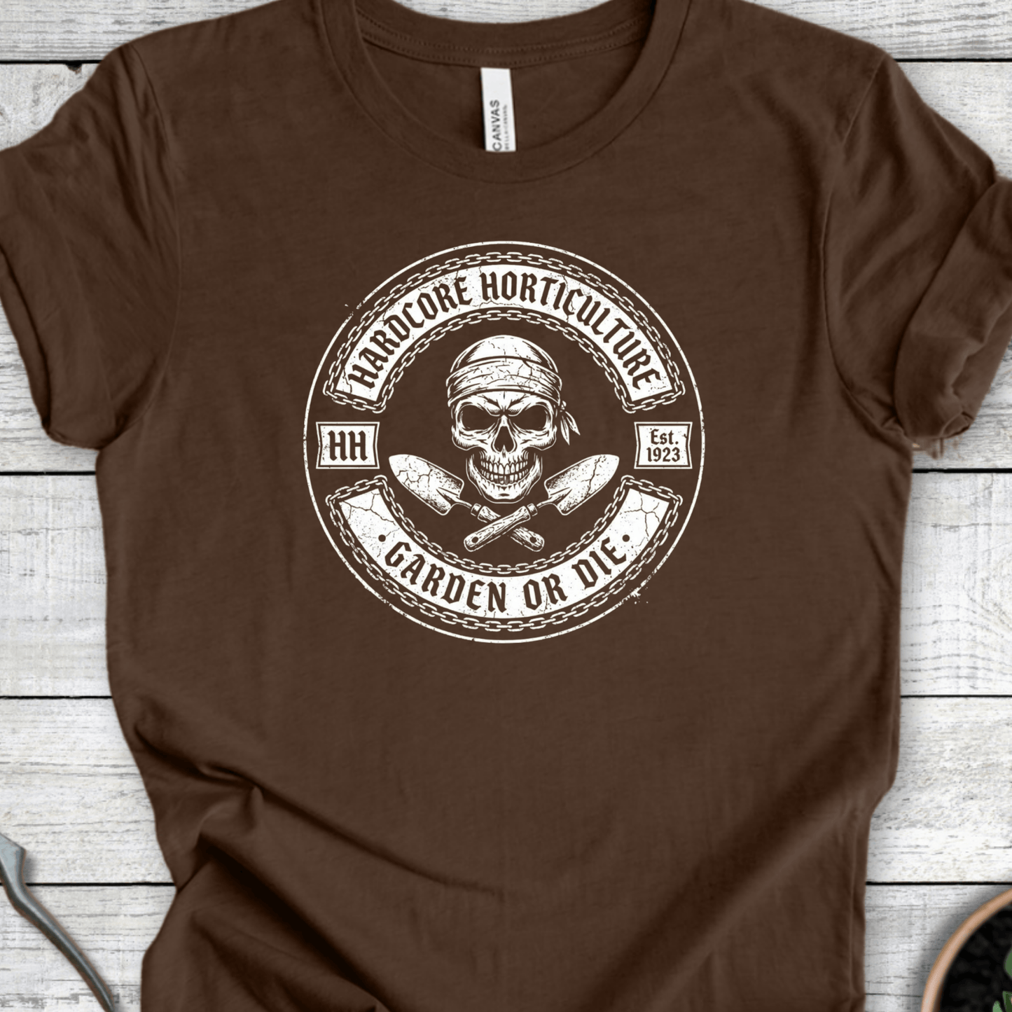 Printify T-Shirt Heather Brown / S Hardcore Garden T-Shirt