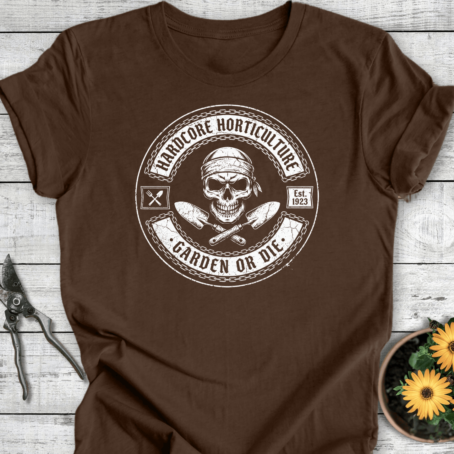 Printify T-Shirt Heather Brown / S Hardcore Garden T-Shirt