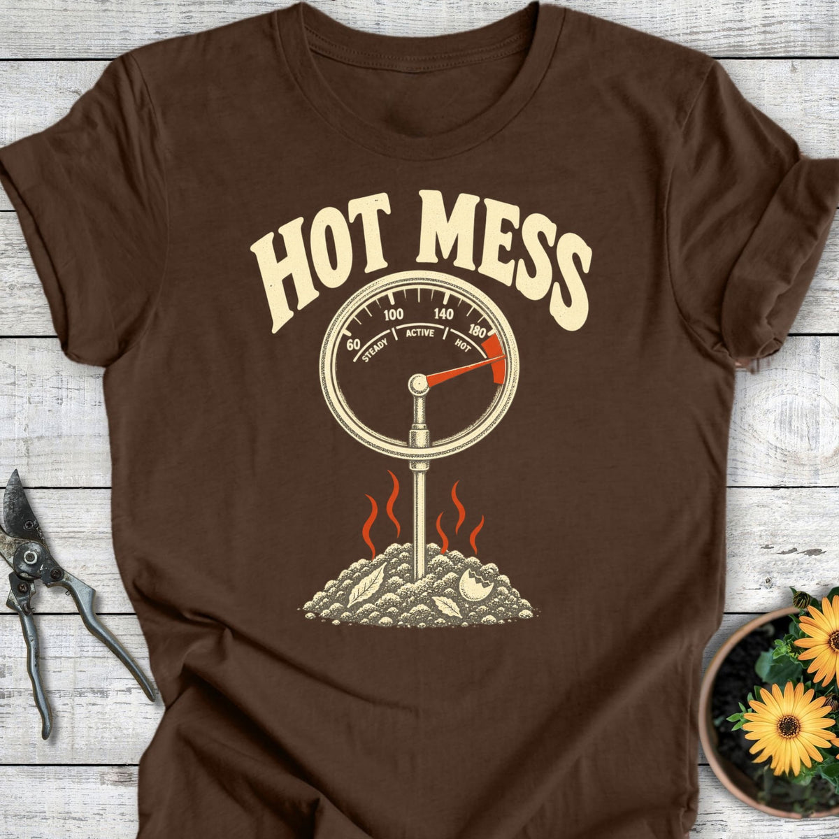 Printify T-Shirt Heather Brown / S Hot Mess T-Shirt