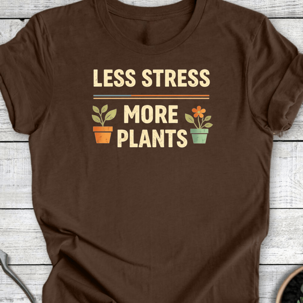 Printify T-Shirt Heather Brown / S Less Stress T-Shirt