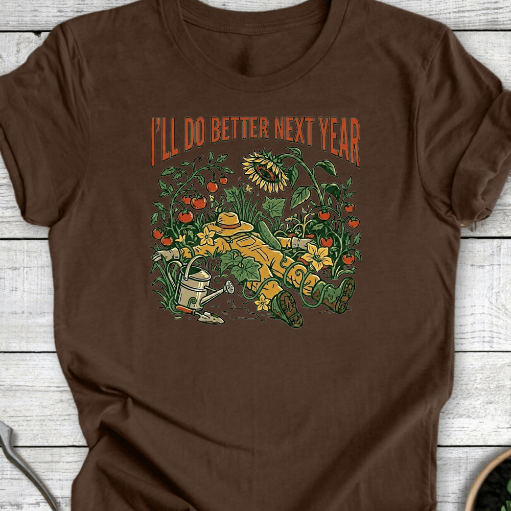 Printify T-Shirt Heather Brown / S Next Year T-Shirt