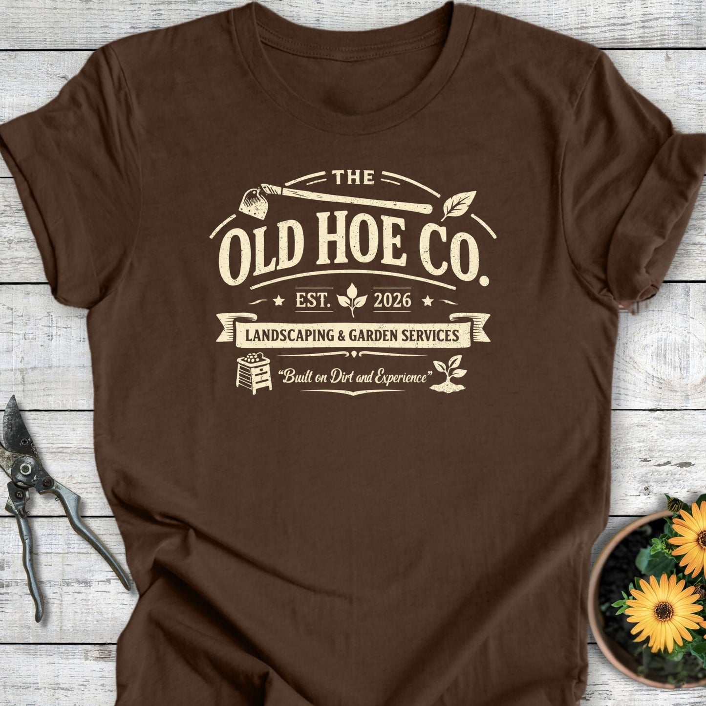 Printify T-Shirt Heather Brown / S Old Hoe Co. T-Shirt