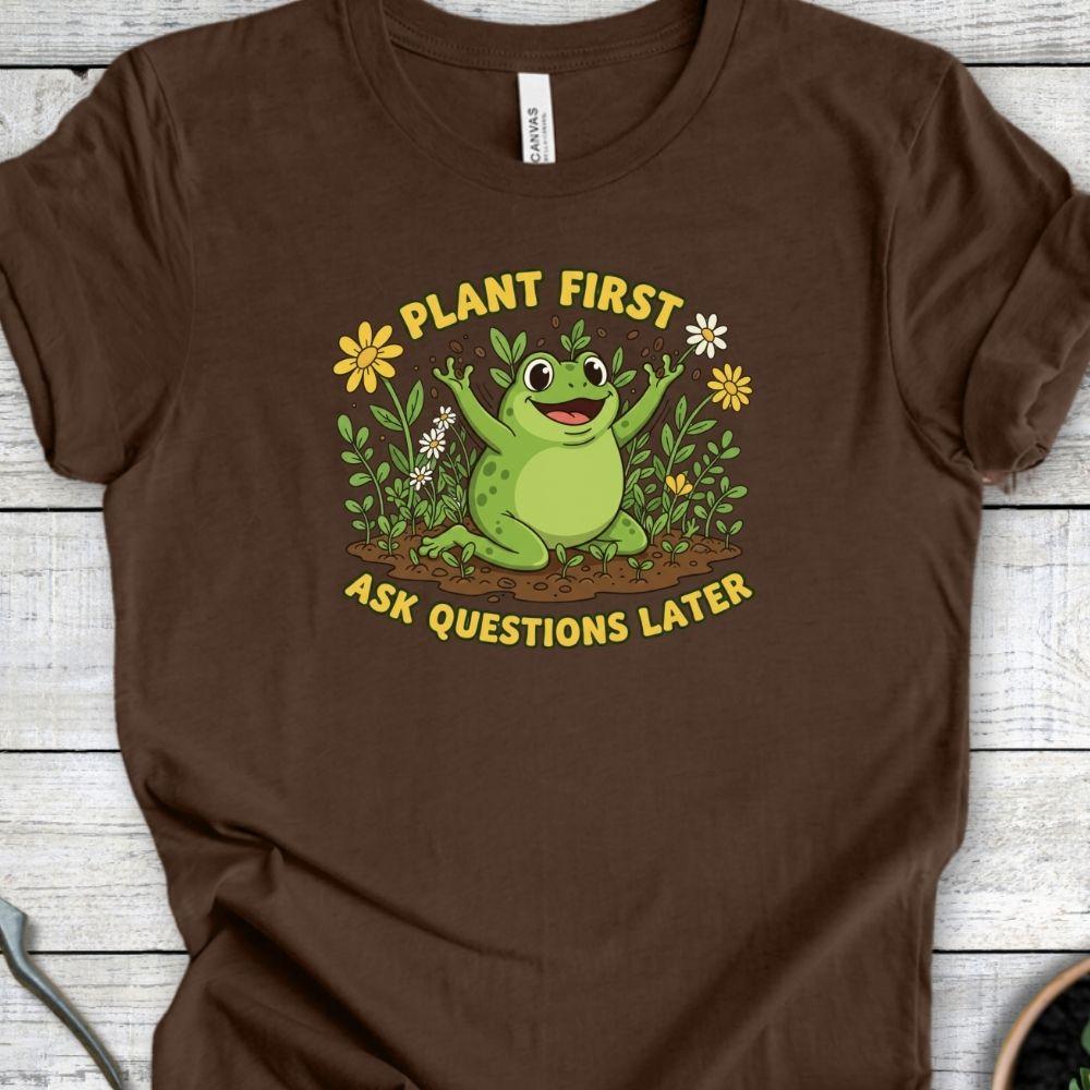 Printify T-Shirt Heather Brown / S Plant First