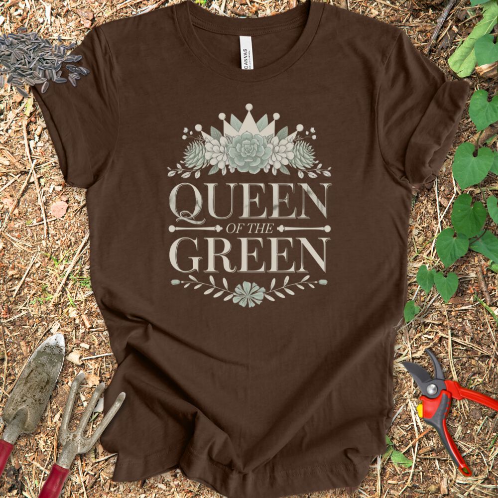 Printify T-Shirt Heather Brown / S Queen of the Green
