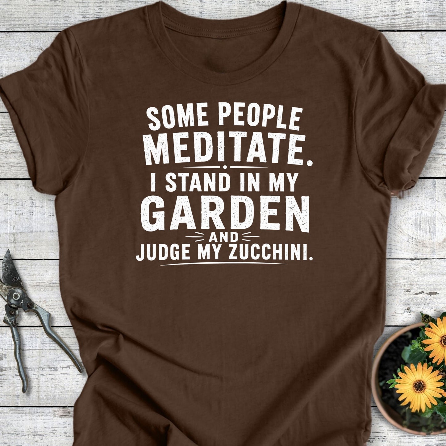Printify T-Shirt Heather Brown / S Some Meditate T-Shirt