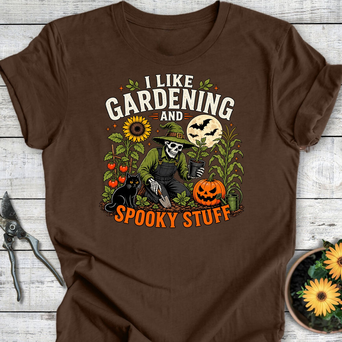 Printify T-Shirt Heather Brown / S Spooky Stuff T-Shirt