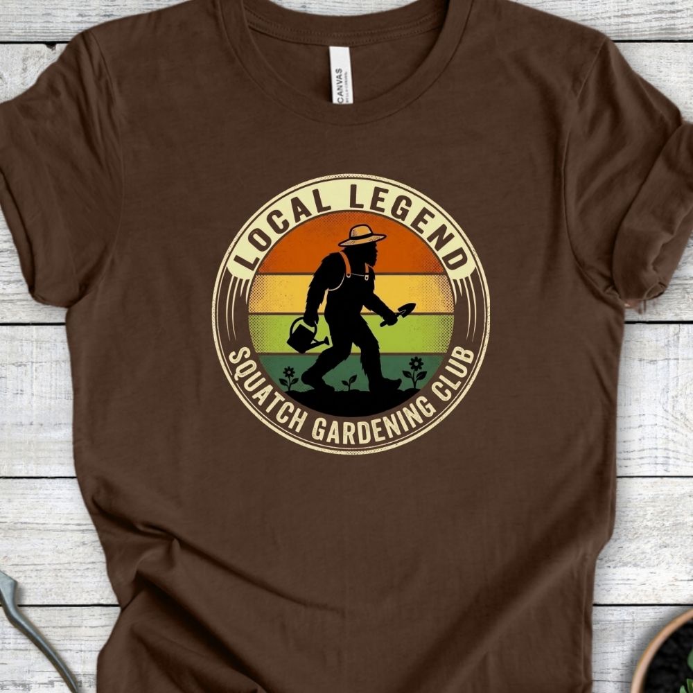 Printify T-Shirt Heather Brown / S Squatch Gardening Club T-Shirt