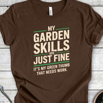 Printify T-Shirt Heather Brown / S They're Just Fine