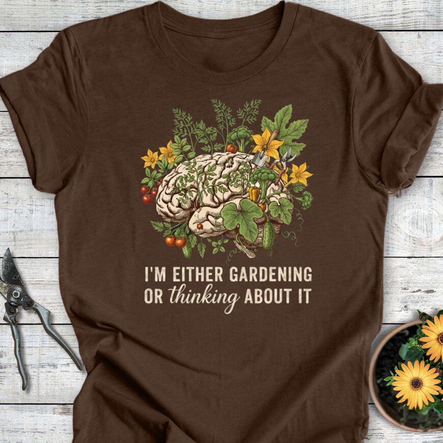 Printify T-Shirt Heather Brown / S Thinking About It T-Shirt