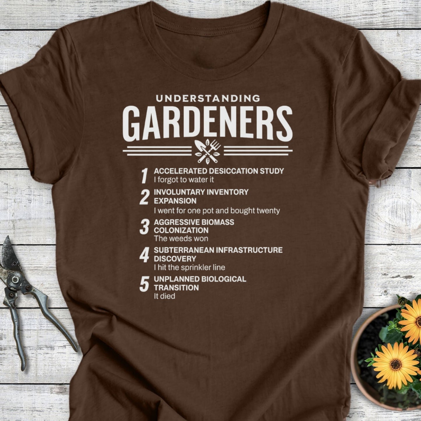 Printify T-Shirt Heather Brown / S Understanding Gardeners T-Shirt