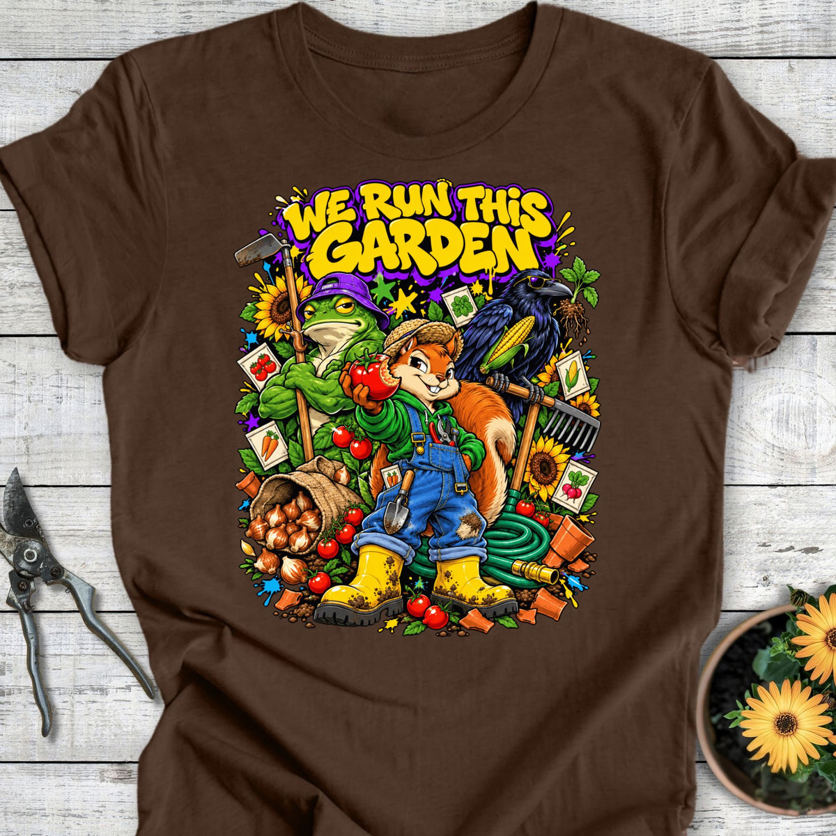 Printify T-Shirt Heather Brown / S We Run This T-Shirt