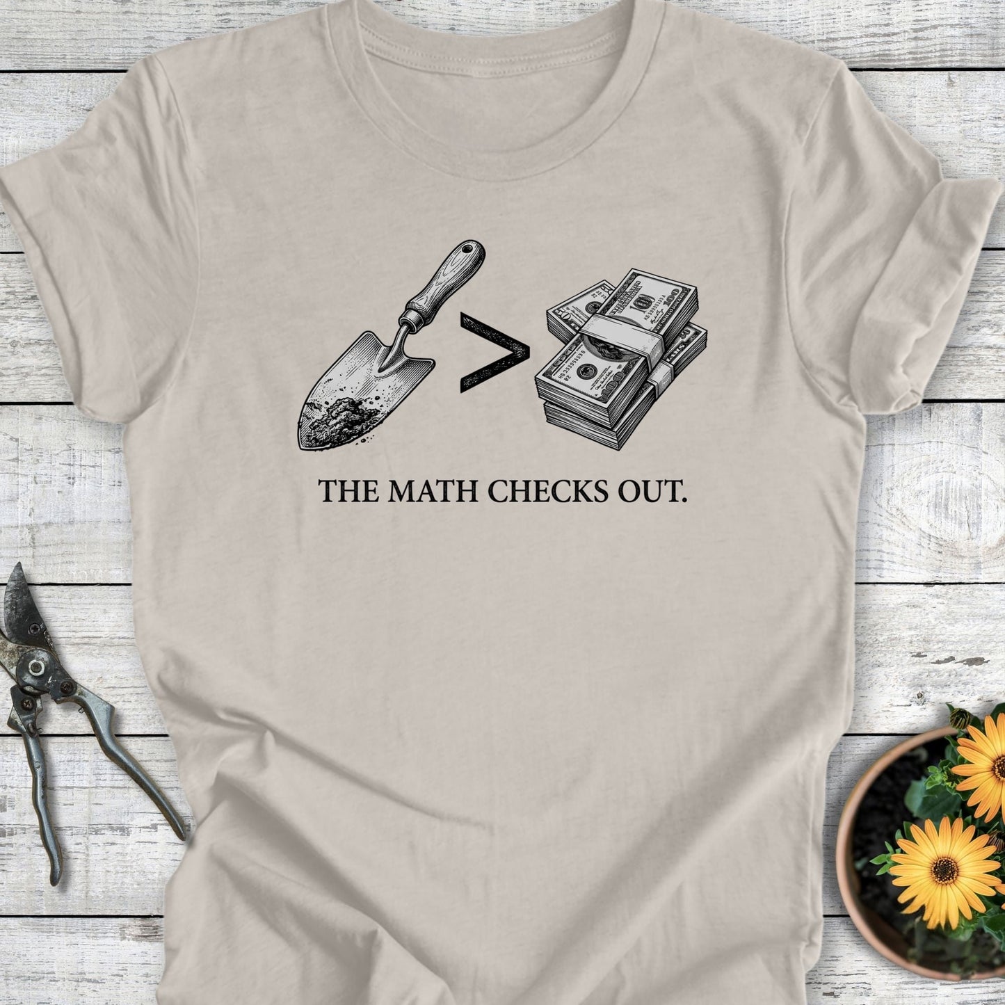 Printify T-Shirt Heather Dust / S Checks Out T-Shirt