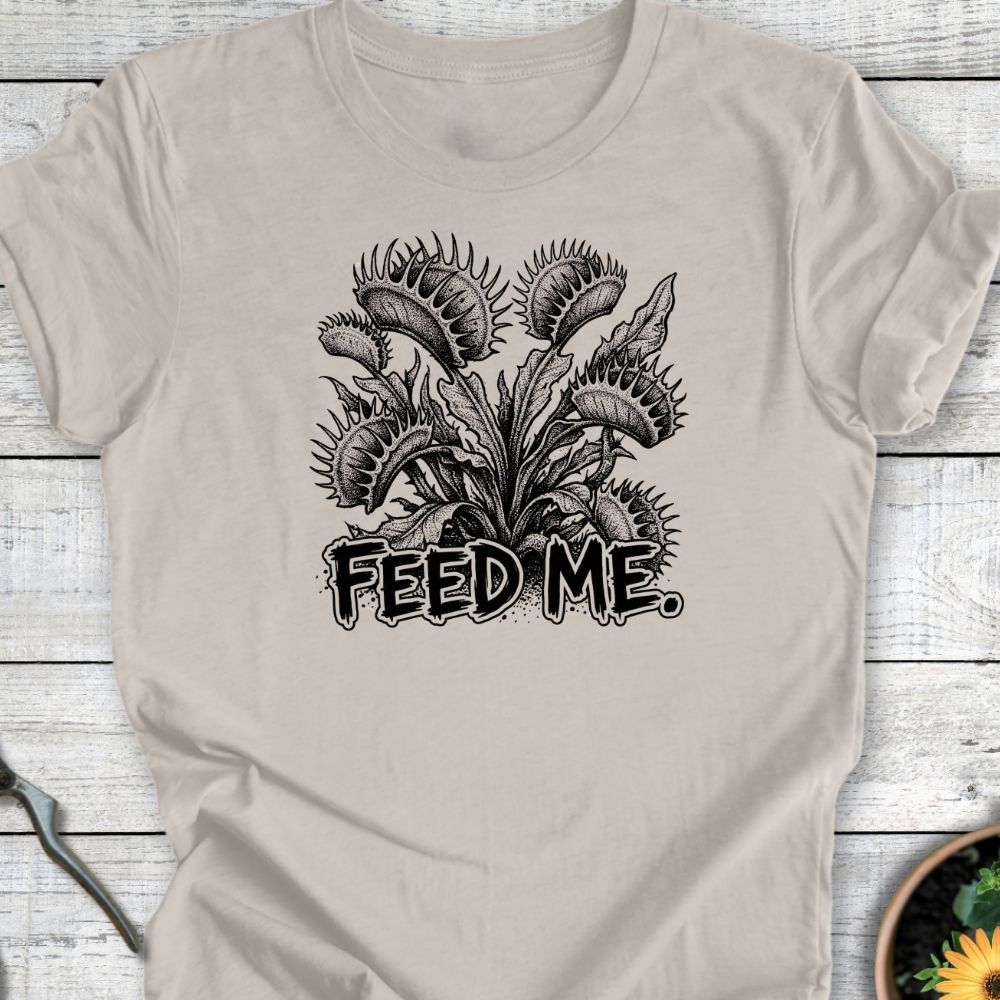 Printify T-Shirt Heather Dust / S Feed Me T-Shirt
