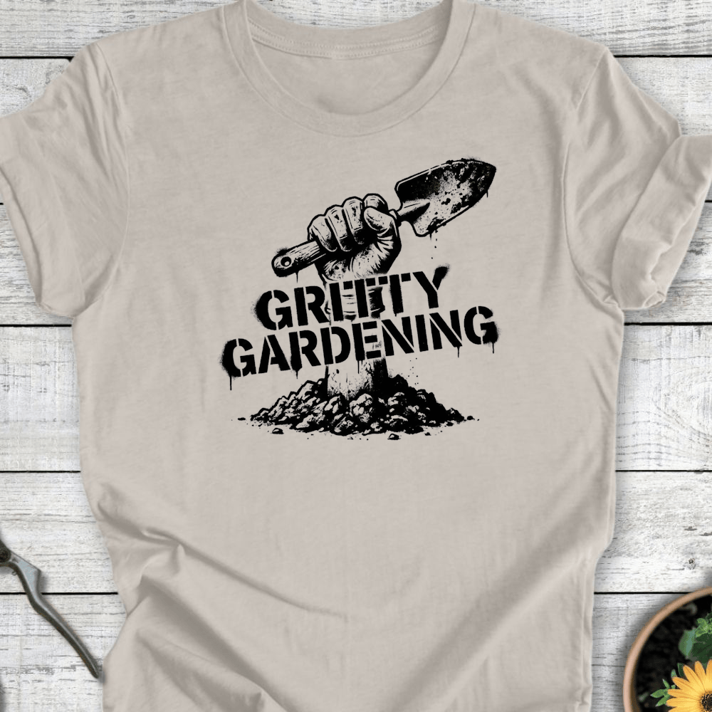 Printify T-Shirt Heather Dust / S Gritty Gardening II T-Shirt